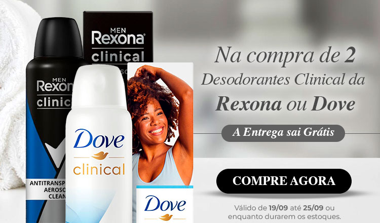Unilever - Na compra de 2 desodorantes Clinical - 19/09 a 25/09